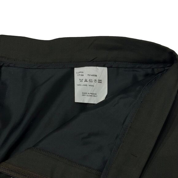 Bernard Zins Paris Wool High Waist Black Pleated Trousers Pants Women's Size 6 - Picture 5 of 10